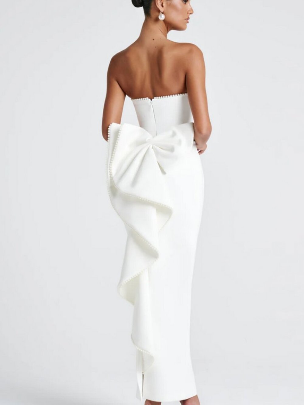 Babyboo White bow Magnolia Maxi Dress